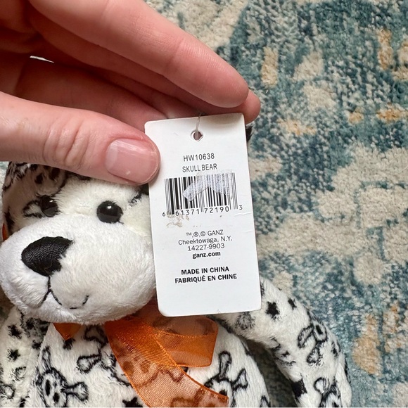 ☠️ GANZ NWT Skull Bear Lot of 2 Halloween Plush Decor Toy Stuffed Animal Holiday - Picture 6 of 9